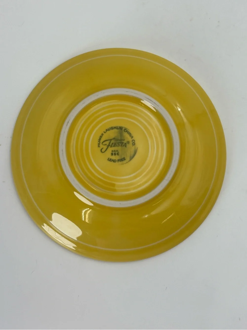 Fiesta Yellow Ceramic Replacement Saucer - Solid Yellow Glazed Saucer